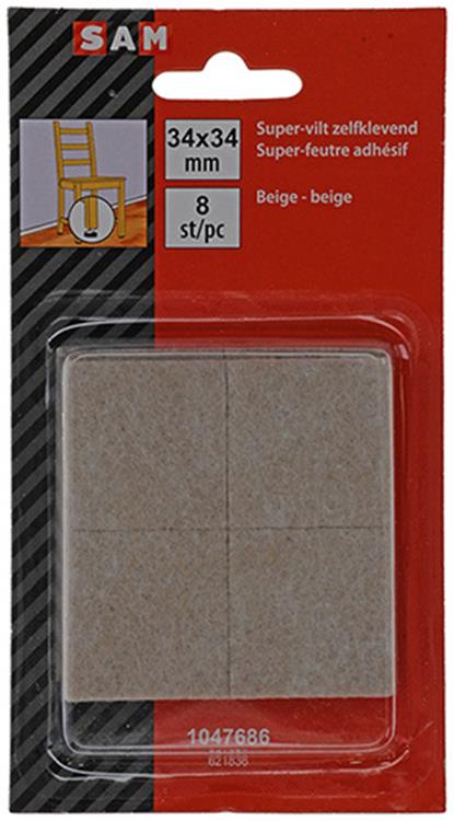 Mack 1047686 - super feltro autoadesivo beige 34 x 34 mm 8 pz | 12 pezzi