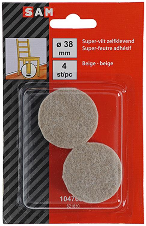 Mack 1047687 - super feltro autoadesivo beige ø 38 mm 4 pz | 12 pezzi