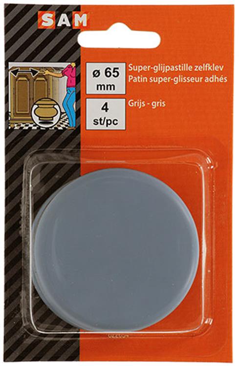 Mack 1047733 - pastiglia super scorrevole autoadesiva grigia ø 60 mm 4 pz | 6 pezzi