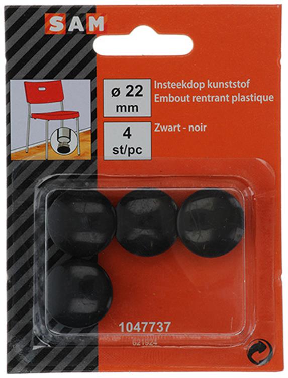 Mack 1047737 - tappo in plastica nero ø 22 mm 4 pz | 6 pezzi