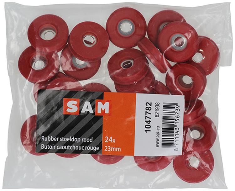 Mack 1047782 - stoeldop rubber rood ø 23 mm 24 st pcs | 6 stuks