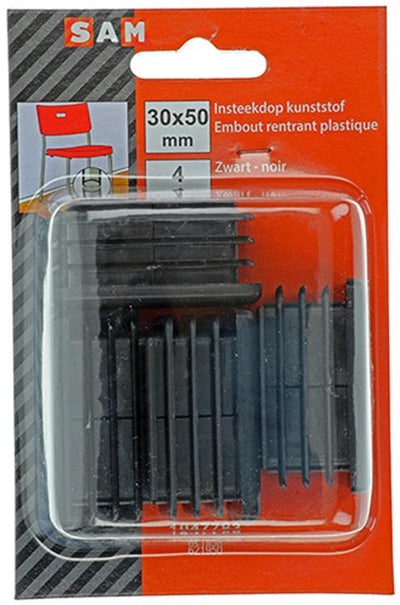 Mack 1047783 - tappo in plastica nero 30 x 50 mm 4 pz | 6 pezzi