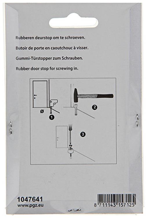 Mack 1047641 - gomma fermaporta + vite grigia 40 x 75 mm 2 pz | 6 pezzi