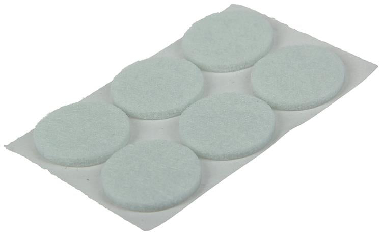 Mack 1047697 - pastiglia in feltro autoadesiva bianca ø 22 mm 12 pz | 12 pezzi
