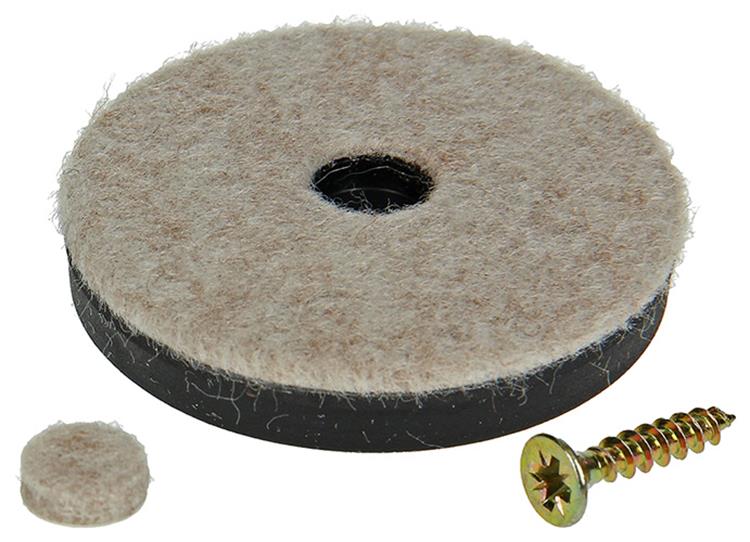 Mack 1048772 - feltro rinforzato + vite marrone ø 50 mm 4 pz | 6 pezzi