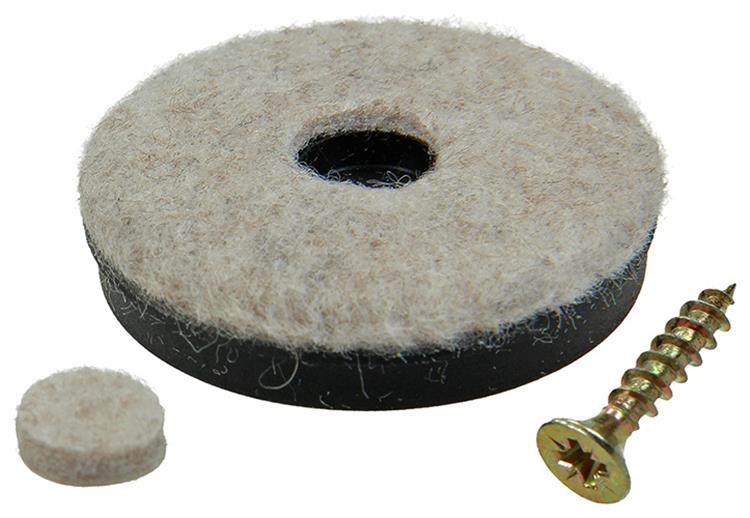 Mack 1048779 - feltro rinforzato + vite marrone ø 40 mm 4 pz | 6 pezzi