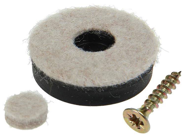 Mack 1048782 - feltro rinforzato + vite marrone ø 30 mm 4 pz | 6 pezzi