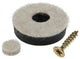 Mack 1048782 - feltro rinforzato + vite marrone ø 30 mm 4 pz | 6 pezzi
