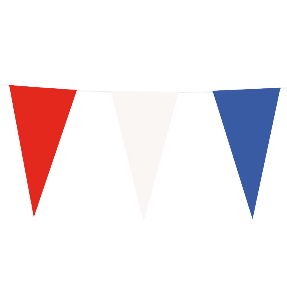 Linea di bandiera di carta Blue bianco rosso, 10mtr.