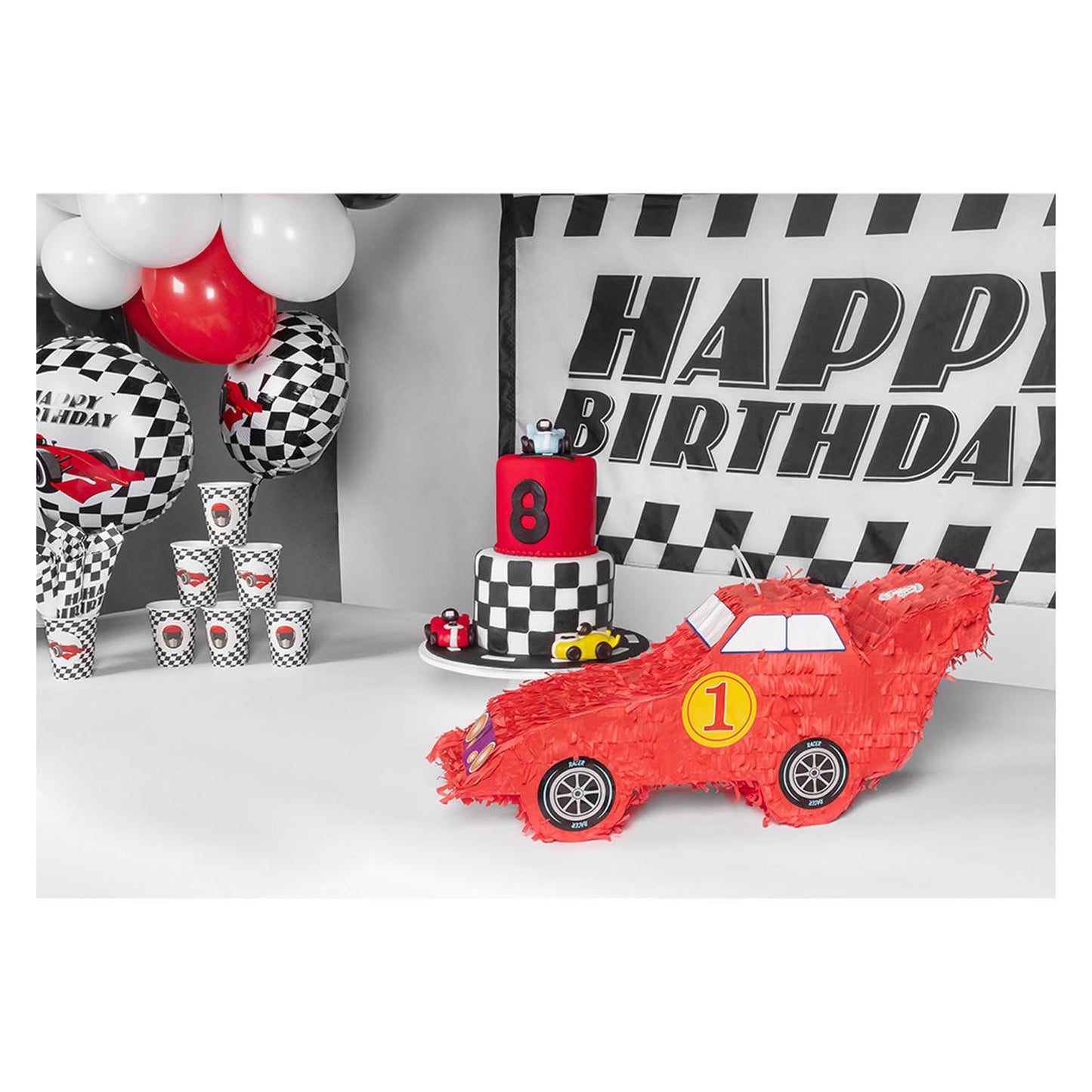 Boland pinata raceauto rood