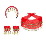 Boland belly dance set rood, 3dlg. - afbeelding 1