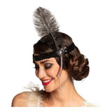 Boland hoofdband flapper zwart - afbeelding 1