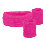 Boland zweetbanden neon roze, 3st. - afbeelding 1