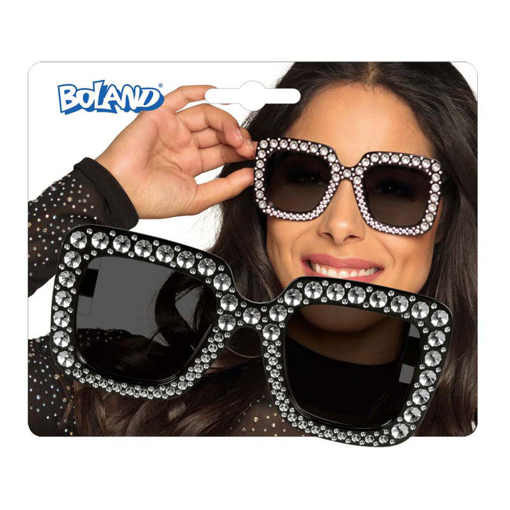 Boland partybril bling bling zwart