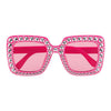 Boland partybril bling bling felroze