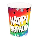 Boland papieren bekers happy birthday 210ml, 10st. - afbeelding 1