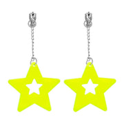 Boland oorbellen neon geel - afbeelding 1
