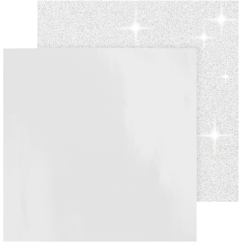 Papel de diseño Vivi Gade, hoja 30,5x30,5 cm, 120+128 gr, blanco, 2 hojas 1 caja