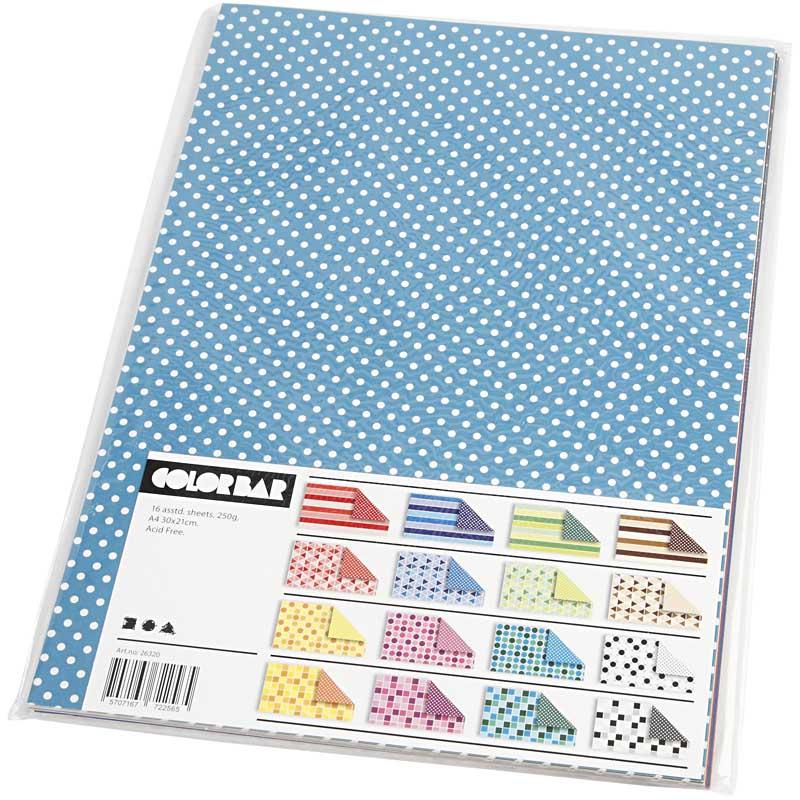 Creativ company cartulina color bar, a4, hoja 210x297 mm, 250 gr, 16 hojas varias 1 caja