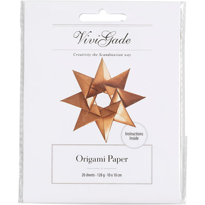 Carta per origami Vivi gade, misura 10x10 cm, 128 gr, oro, 20 fogli 1 scatola