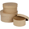 Cajas redondas de Papier-Mâché, 3st.