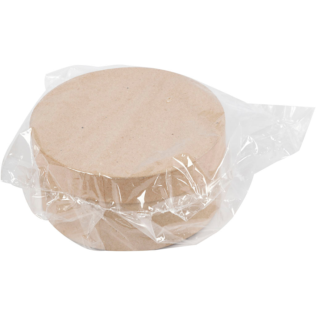 Cajas redondas de Papier-Mâché, 3st.