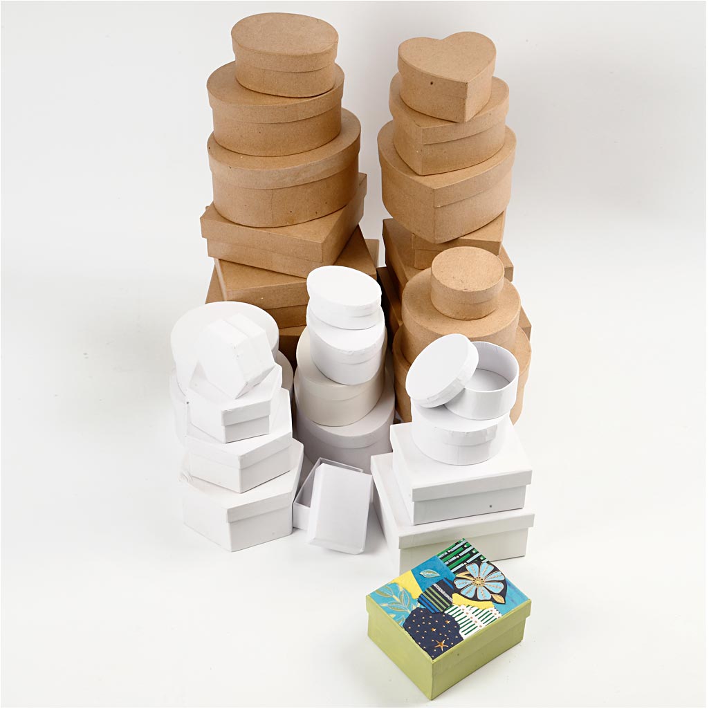 Creativ Company cajas marrones y blancos 6.5-18 cm, 30.