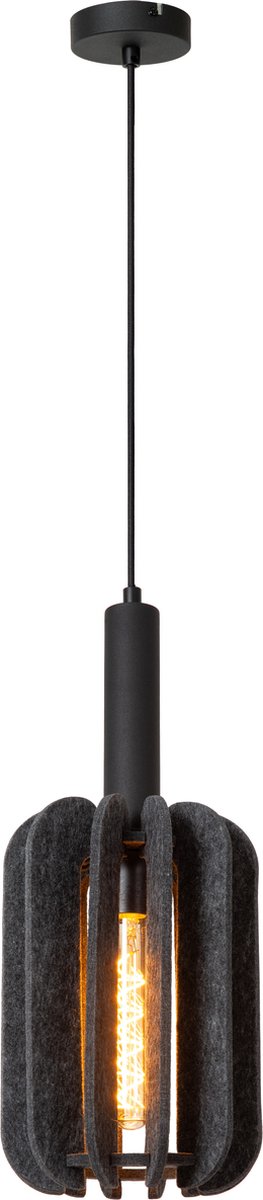 Lucide rafal - hanging lamp - ø 20 cm - 1xe27 - gray - japandi