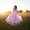 Grandes pretendientes disfraz princesa rosa elegante, 7-8 años