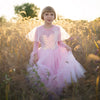 Grandes pretendientes disfraz princesa rosa elegante, 7-8 años
