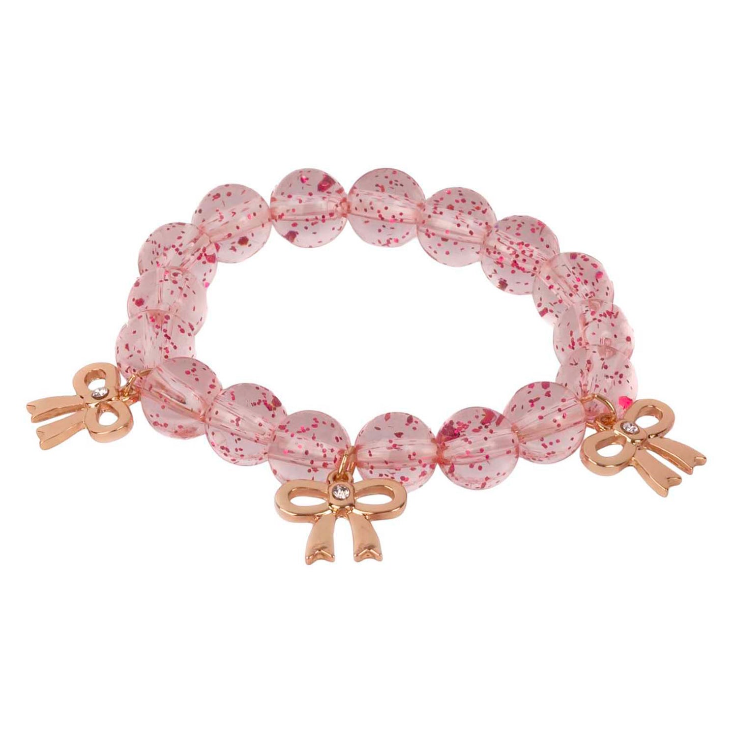 Great pretenders pulsera de cuentas con lazos preciosos rosa