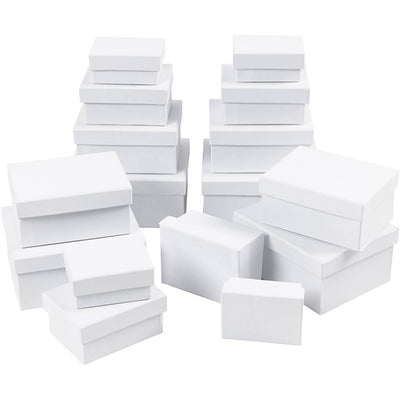 Creativ company rechthoekige dozen, h: 3,5+4,5+5,5+6,5 cm, afm 7,5x5 + 9,5x7 + 11,5x8,5 + 14x11 cm, 4x4 stuk 1 doos