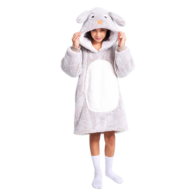 Noxxiez peluche con cappuccio, maglione medio, coniglio, bambini fino a 160 cm