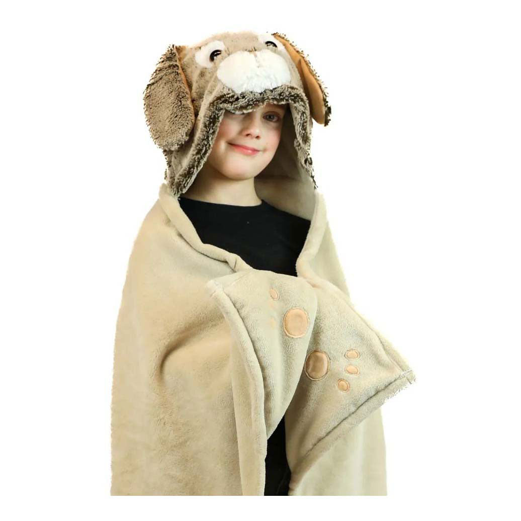 Manta de peluche Noxxiez con conejo con capucha, 130x100cm