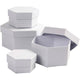 Creativ company cajas hexagonales, al: 4+5+6+7 cm, p 6,5+8+10+12 cm, blanco, 4 piezas 1 juego