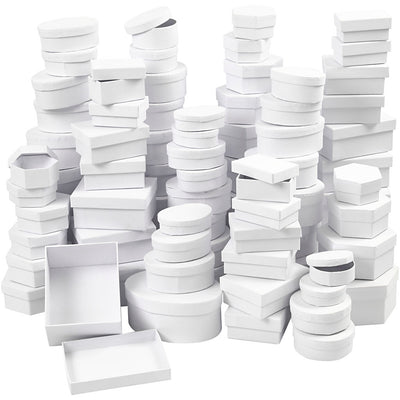 Cajas de empresa Creativ, d 5,5-16 cm, contenido puede variar, blanco, 168 div 1 caja