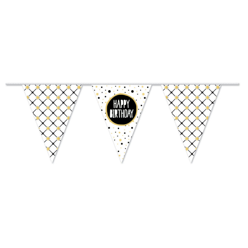 Flag Line Happy Birthday Gold, 10mtr.