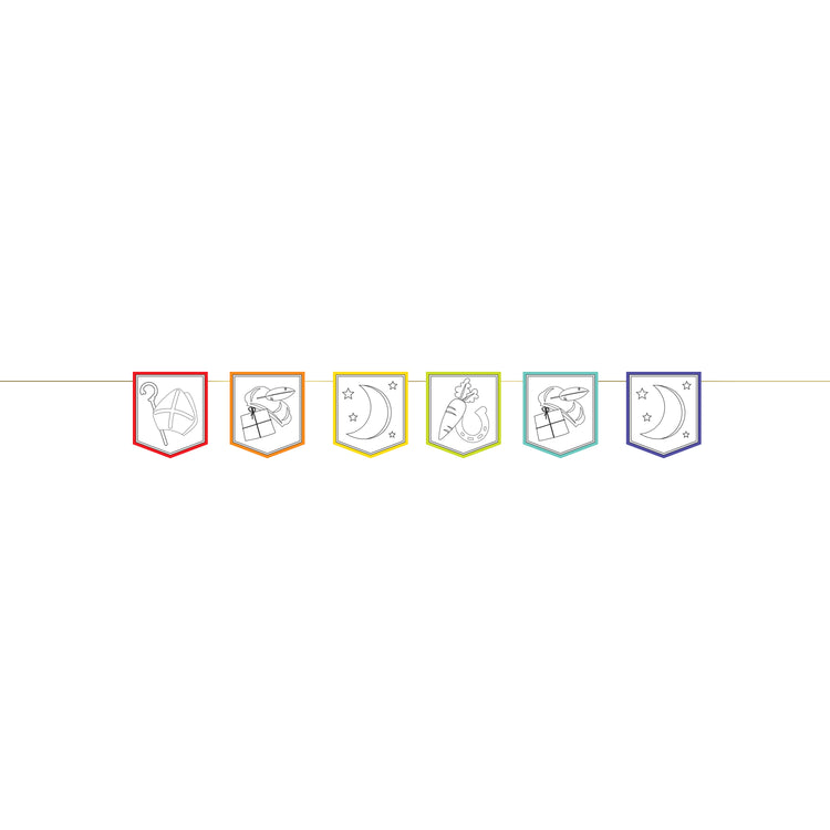 Color your own flag line Sinterklaas, 4mtr.