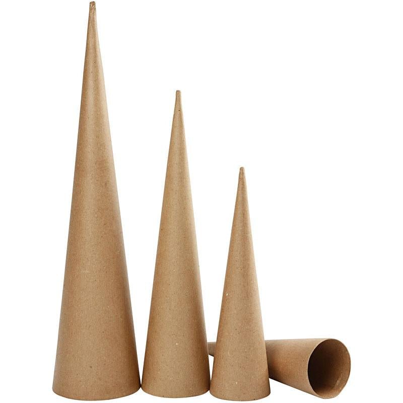 Creativ company coni alti, h: 30-40-50 cm, d 8-9-11,5 cm, 3 pezzi 1 scatola