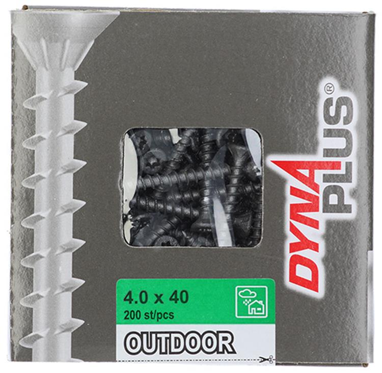 Vite uni Dynaplus vite per truciolare rivestimento AR testa piatta filettatura completa torx tx20 ​​​​4.0x40 | 200 pezzi - 0281.08.25601
