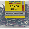 Rotadrill 1040037 - hardhoutschroef zelfb.sppls.rvs t25 5.0x50mm (200) | 4 stuks