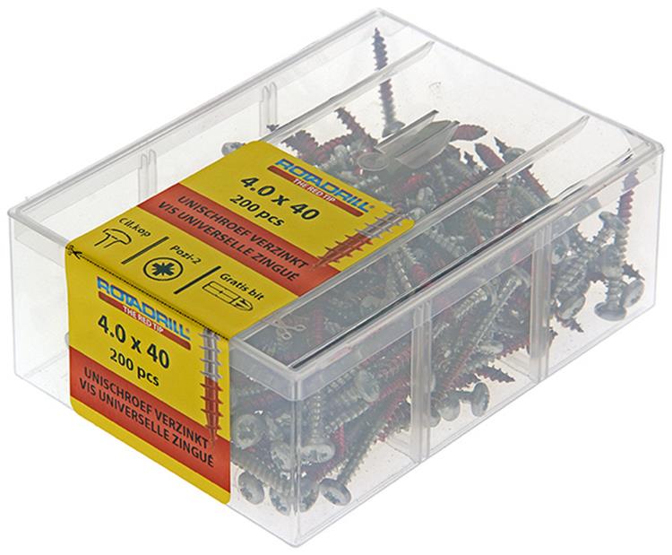 Rotadrill 1040032 - vite universale ckpzd vz 4.0x40mm (200) | 4 pezzi