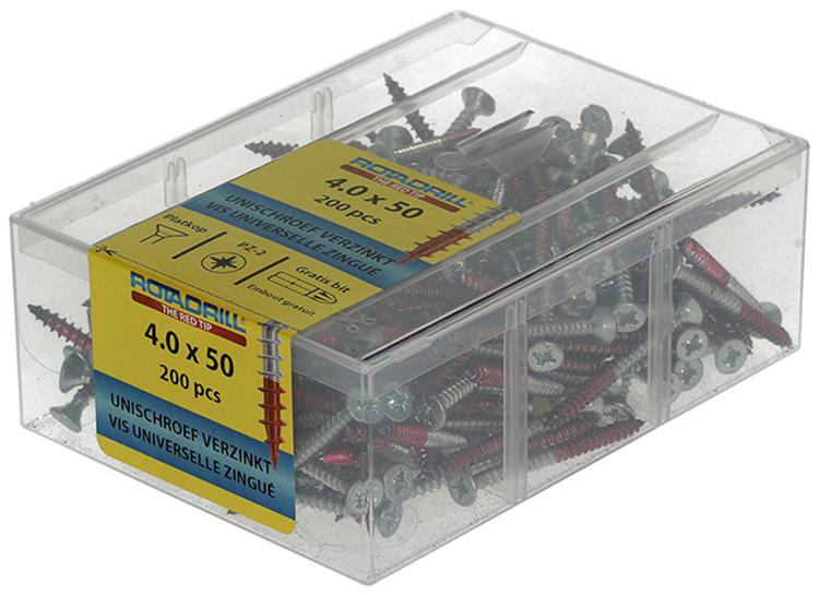 Rotadrill 1039977 - vite universale vkpzd vz 4.0x50mm (200) | 4 pezzi