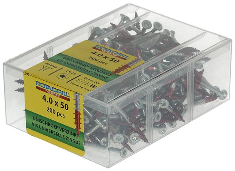 Rotadrill 1039995 - vite universale vktx vz 4.0x50mm (200) | 4 pezzi