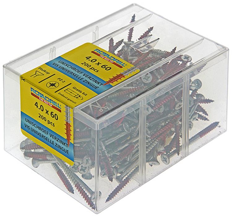 Rotadrill 1039978 - vite universale vkpzd vz 4.0x60mm (200) | 4 pezzi