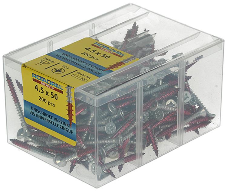 Rotadrill 1040024 - vite universale vkpzd vz 4,5x50mm (200) | 4 pezzi