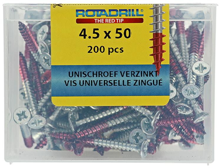 Rotadrill 1040024 - vite universale vkpzd vz 4,5x50mm (200) | 4 pezzi