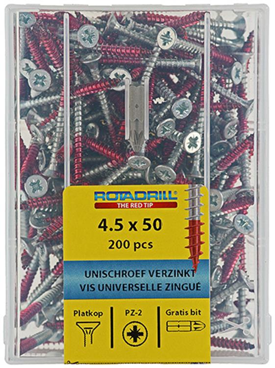 Rotadrill 1040024 - vite universale vkpzd vz 4,5x50mm (200) | 4 pezzi