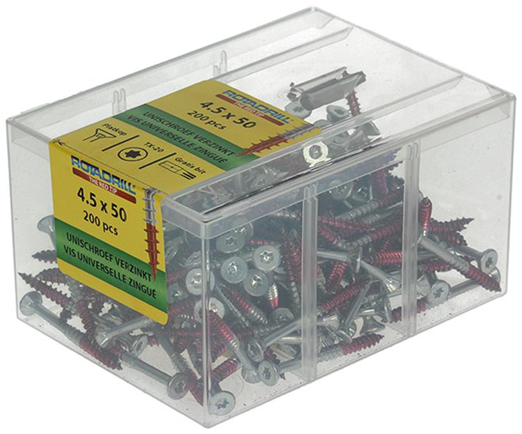 Rotadrill 1039998 - vite universale vktx vz 4,5x50mm (200) | 4 pezzi