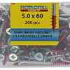 Rotadrill 1039981 - tornillo universal vkpzd vz 5.0x60mm (200) | 4 piezas